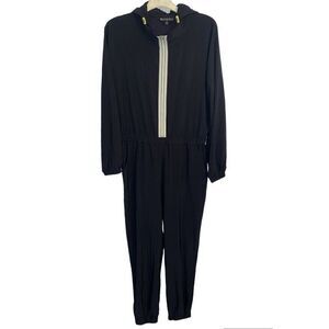 Athleta Dipsea Jumpsuit Womens Black Hooded Athletic Size 8 Gorpcore Outdoor